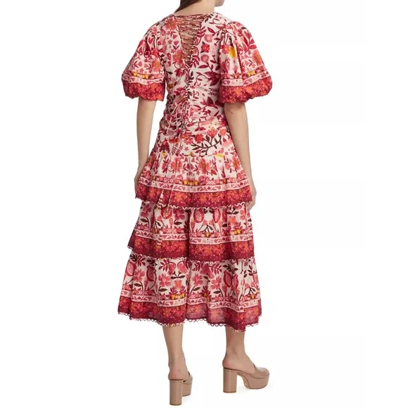 NWT | FARM Rio  Romantic Orchard Tiered Midi-Dress | Size Small - Picture 4 of 7